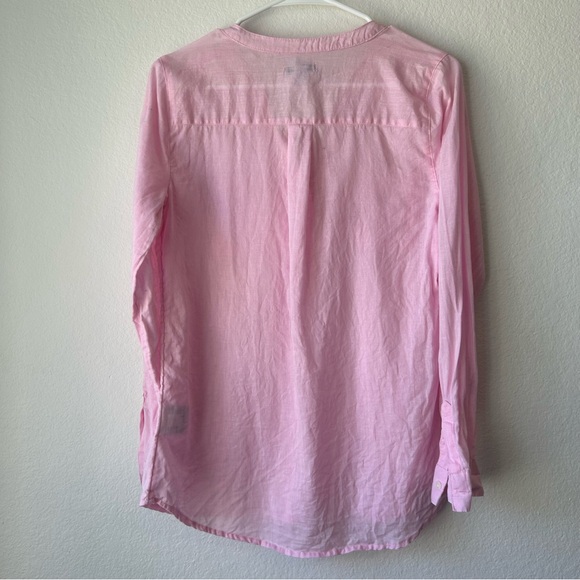 Old Navy Top Women’s XS Pink Linen Tunic Popover Buttons Henley Pockets Coastal - Picture 6 of 10